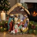 Belén navideño con figuras Belén navideño 15,5×7×20cm | Floristik24.es