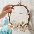 Anillo decorativo marítimo con caracoles y conchas marinas - blanco natural, Ø 25 cm - perfecto para decoración de inspiración costera | Floristik24.es