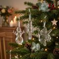 Figuras navideñas decoración de invierno para colgar transparente H10cm 3 piezas | Floristik24.es