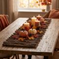 Camino de mesa de madera con ramas decorativas, marrón natural, 89 x 20,5 cm | Floristik24.es