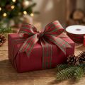 Cinta de regalo cinta de tela a cuadros rojo verde escocés 25mm 20m | Floristik24.es