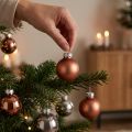 Mini bolas navideñas plata albaricoque vaso Ø3cm 22uds | Floristik24.es