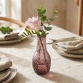 Mini jarrón de cristal morado, jarrón de flores, diamantes de cristal, Ø6cm, H12cm | Floristik24.es