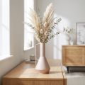 Jarrón decorativo moderno de metal en color rosa claro, 19,5 cm; jarra decorativa de diseño, 38,5 cm de alto, para flores secas. | Floristik24.es