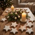 Estrellas dispersas con purpurina crema 2,5cm 96 uds | Floristik24.es