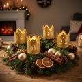 Portavelas city portavelas dorado metal Ø6.5cm 4pcs | Floristik24.es