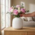 Florero, florero de cerámica, florero decorativo blanco Ø22cm H22,5cm | Floristik24.es