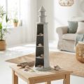 Faro Shabby Chic Crema Decoración Verano Marítimo Ø14,5cm H51cm | Floristik24.es
