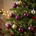 Mini bolas navideñas plástico violeta Ø3cm H3.5cm 14 piezas | Floristik24.es