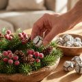 Piñas de ciprés de 3 cm, lavadas de blanco, 500 g | Floristik24.es