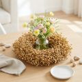 Corona decorativa bohemia, corona decorativa de lino, corona natural, seca, Ø28cm | Floristik24.es