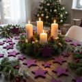 Estrellas decorativas dispersas estrellas de terciopelo flocadas bayas moradas 4/5cm 40 piezas | Floristik24.es