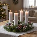 Velas grandes de palo gris claro liso 50x300mm 4 piezas | Floristik24.es