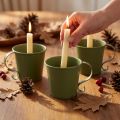 Portavelas de palo taza vintage decoración de metal verde Ø9,5cm H8cm 3ud | Floristik24.es