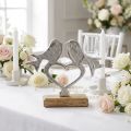 Decoración de corazón para colocar con decoración de pájaros de boda 16,5×19,5cm | Floristik24.es