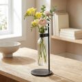 Jarrón decorativo botella decorativa con soporte de metal negro Ø16cm | Floristik24.es