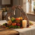 Corazón decorativo de madera y corteza de pino, 40x32cm, decoración rústica de otoño, uso versátil. | Floristik24.es