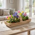 Cesta de madera con asa, madera de paulownia, 56 × 16 cm, 16 cm de alto. | Floristik24.es