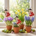 Tapones florales decorativos Ladybug madera metal 8,5cm 12 piezas | Floristik24.es