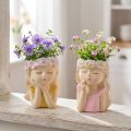 Jarrón decorativo de cerámica para niña, Ø7,5cm, alto 16cm, 2 unidades | Floristik24.es