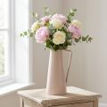 Jarrón decorativo de metal, jarra decorativa, rosa, cónico, florero vintage, 38cm | Floristik24.es