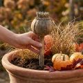 Adorno de piedra artificial amapola decoración antigua marrón Ø13cm L37.5cm | Floristik24.es