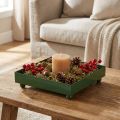 Bandeja decorativa cuadrada de metal verde 15×15cm 2uds | Floristik24.es