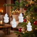 Colgante Muñeco de nieve Blanco con purpurina 4,5cm 12pcs | Floristik24.es