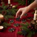 Decoración navideña dispersa madera de alce brillo negro 5×5,5 cm 12 piezas | Floristik24.es