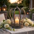 Corona como farol, decoración de velas, corona de metal aspecto antiguo Al 28cm Ø21cm | Floristik24.es