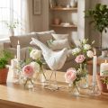 Decoración pájaro en metal Estilo vintage Blanco 29×24.5cm | Floristik24.es
