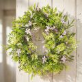 Corona de flores artificiales con lavanda Morada Ø33cm | Floristik24.es