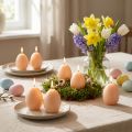 Velas de Pascua con forma de huevo Color melocotón Ø6cm, A9cm, 6 uds | Floristik24.es