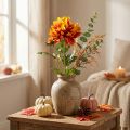 Flores artificiales decoración dalias flores artificiales naranja 62cm | Floristik24.es