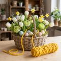 Cordón de fieltro esponjoso Mirabell amarillo yema 25m | Floristik24.es