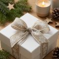 Cinta decorativa Navidad copo de nieve gris blanco An25mm L20m | Floristik24.es