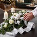 Cinta decorativa para regalo, cinta de mesa, color plata claro, 75 mm, 15 m | Floristik24.es