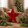 Estrella decorativa estrella de madera roja decoración natural de madera de mango Ø20cm | Floristik24.es