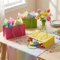 Bolsas de regalo con asas aspecto tejido de papel colorido 20×10×10cm 6ud | Floristik24.es