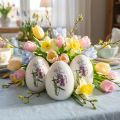 Decoración de huevos de Pascua de cerámica con decoración floral 12cm 3ud | Floristik24.es