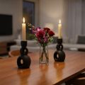 Candelabro de cerámica negro H13cm 2 piezas | Floristik24.es