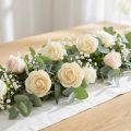 Rosas Decorativas Crema Rosas Artificiales Rosas de Madera Ø7.5cm 12 uds | Floristik24.es
