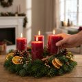 Velas de pilar de color sólido, rojo oscuro, 70 x 100 mm (juego de 4) – Velas premium de larga duración | Floristik24.es