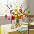 Huevos decorativos flocados de colores 4cm 18 piezas | Floristik24.es