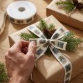 Cinta Navideña Cinta Gris Navidad 25mm 18m | Floristik24.es