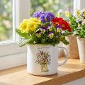 Taza/maceta decorativa, esmaltada, Ø11,5 cm, H10 cm | Floristik24.es