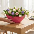 Jardinera decorativa rosa 39cm x 12cm H13cm | Floristik24.es