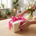 Cinta de regalo y decoración 10mm x 50m rosa | Floristik24.es