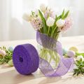 Cinta de yute morada, 5 cm de ancho, 40 m de largo | Floristik24.es