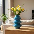 Jarrón, complemento para el hogar con superficie ondulada para un ambiente moderno, 23cm | Floristik24.es